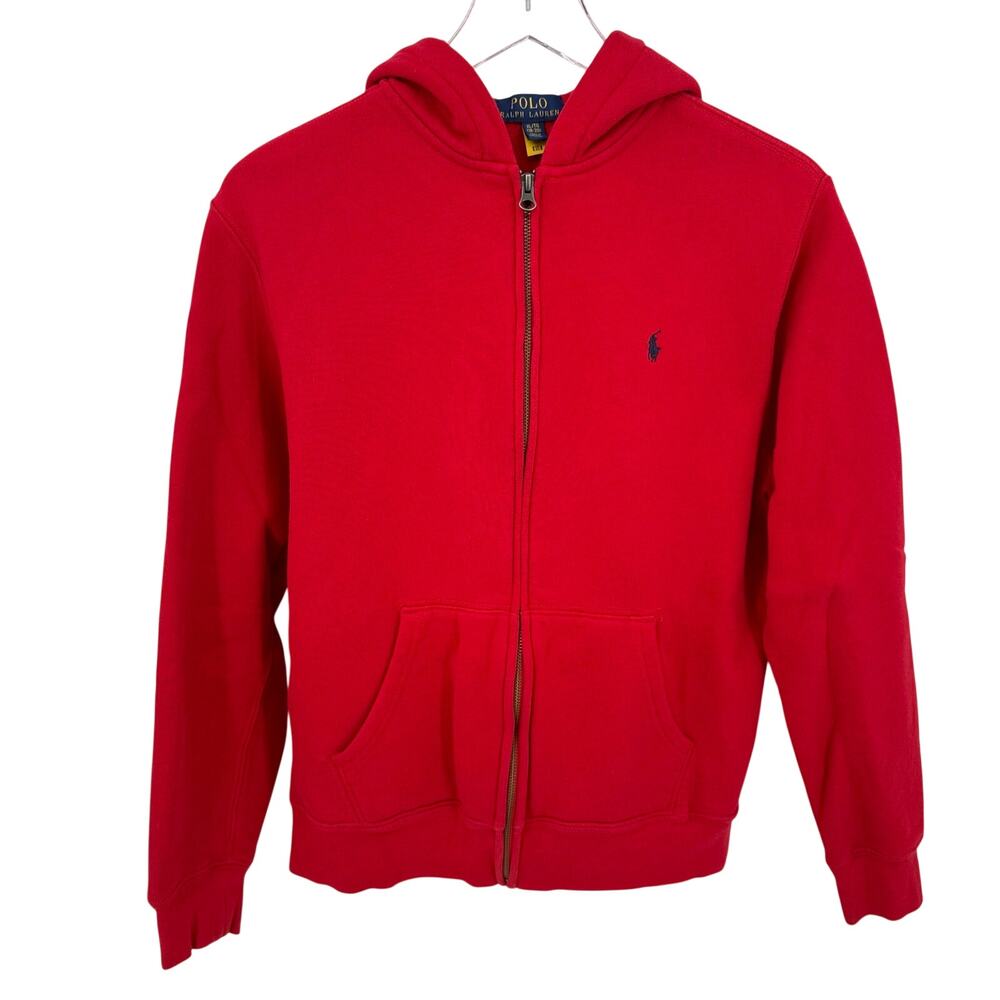 Polo Ralph Lauren Youth Size XL 18 - 20 Red Full Zip Hoodie Sweatshirt